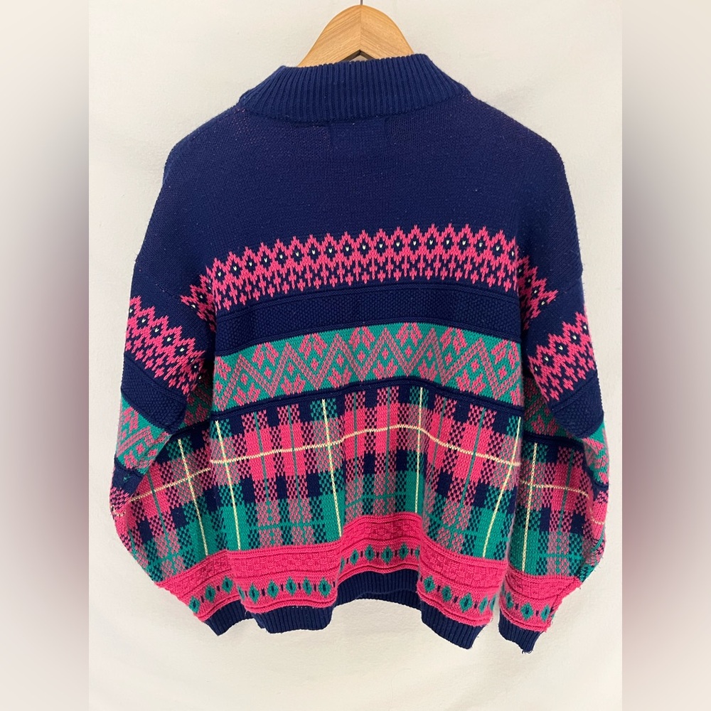 Vintage Rainbow Ridge Women’s Colorful Abstract Knit Pullover Sweater Size M - Picture 2 of 7